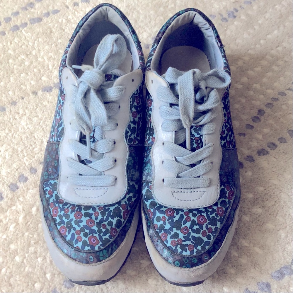 Coach Tennis Shoes, blue floral print